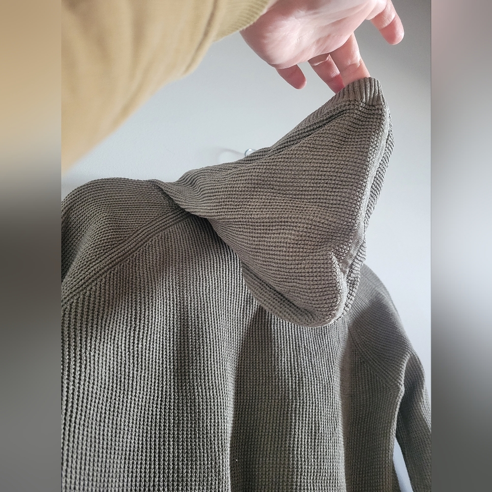 Lauren Ralph Lauren Cross-stitched Cotton Olive Green Long Sleeve Hoodie Medium - Picture 7 of 12